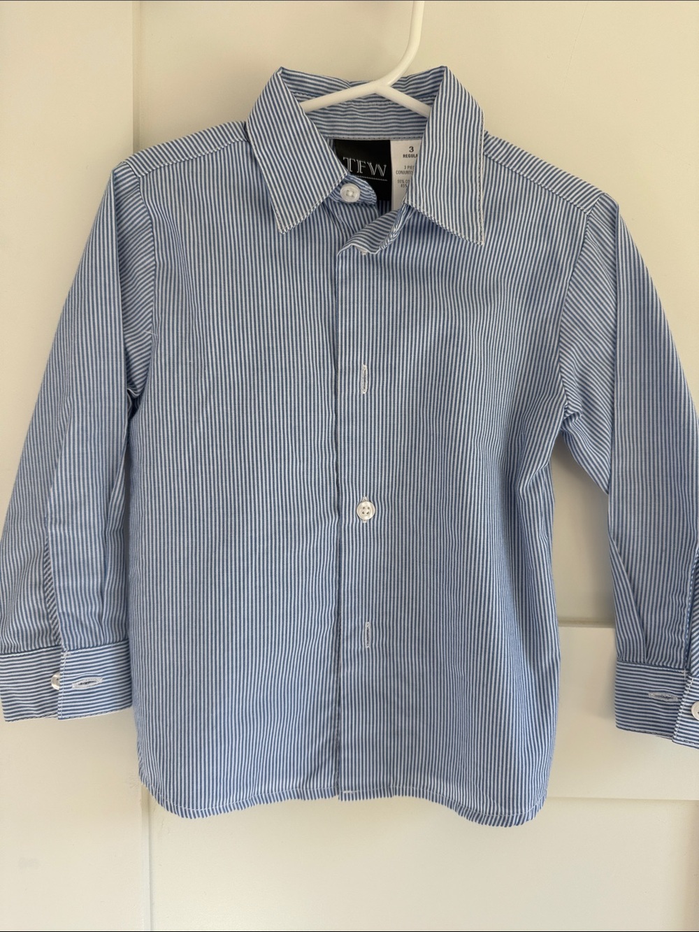 TFW Boys' Light Blue Pinstripe Button-Down Shirt size 3